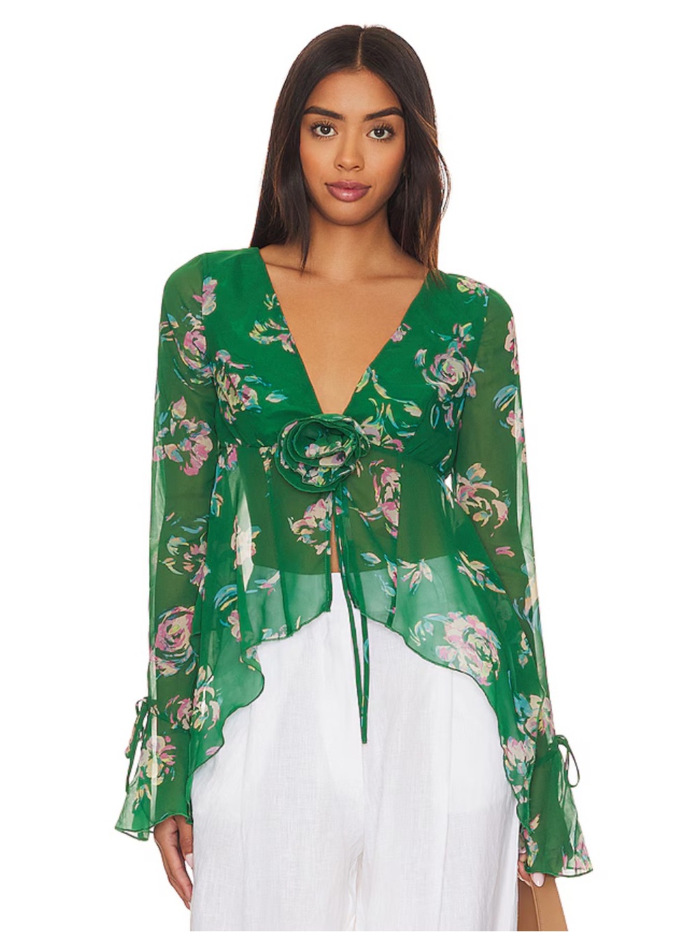 Lovers & Friends Rachel Kiernan Green Floral Top